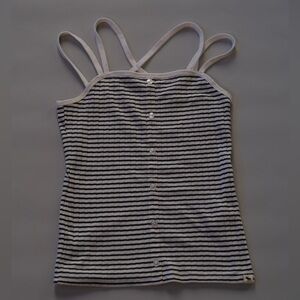 Striped Black and Gray Women's Top